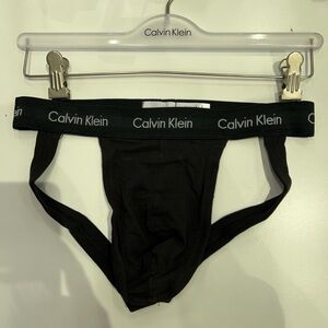 Calvin Klein Cotton Stretch Jockstraps in White  black M